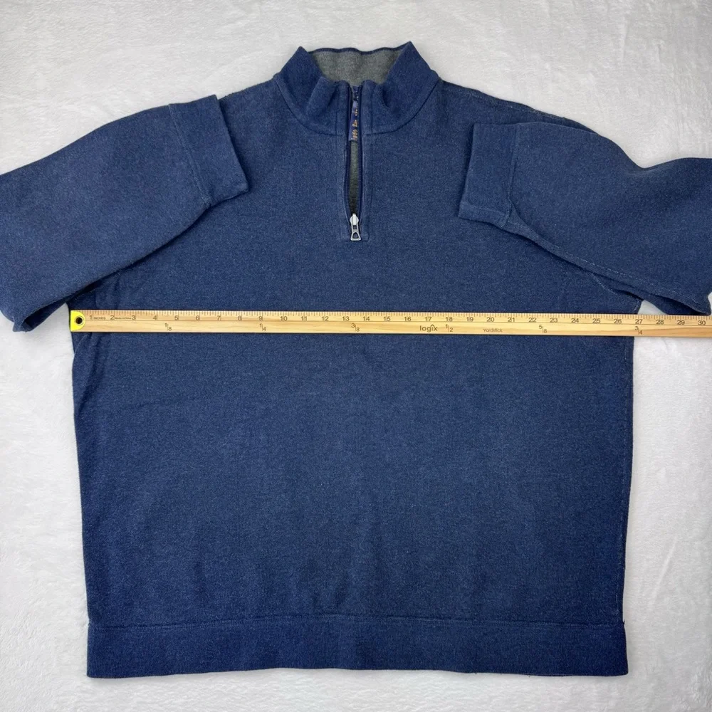 Polo Ralph Lauren reversible quarter zipper sweatshirt in blue and gray. Size XL